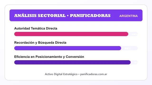 Identidad visual y presentación comercial del nombre de dominio panificadoras.com.ar en venta